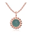 Green Quartz Natural Round Stone Silver Necklace SPE-5146